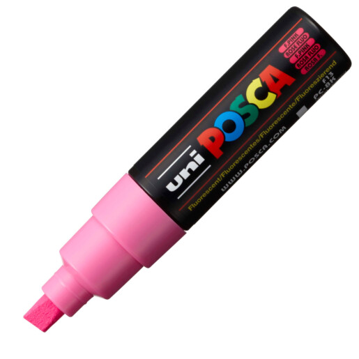 Posca – Broad Chisel Tip Water Based Paint Marker - PC-8K, fluorescent pink